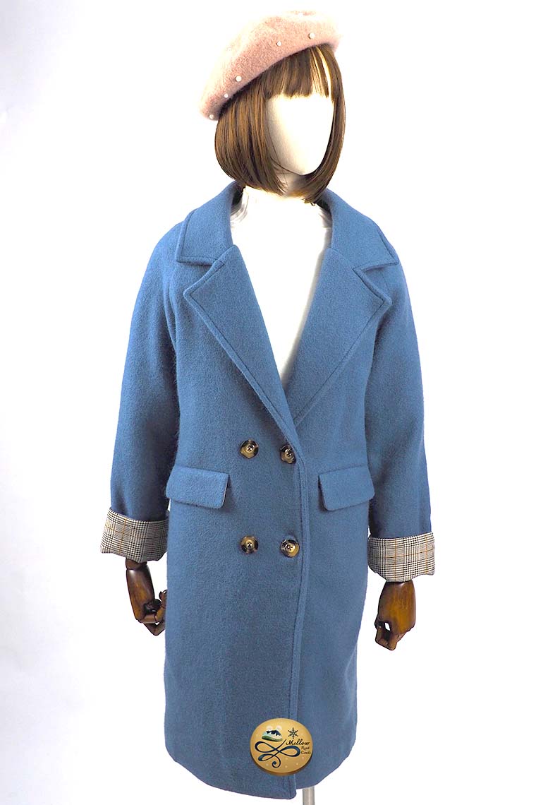 เช่าเสื้อโค้ทผู้หญิง รุ่น Prussian Blue breasted Coat	901GCL027FABLS1