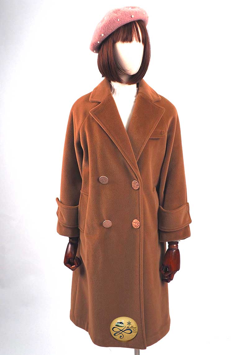 เช่าเสื้อโค้ทผู้หญิง รุ่น  Toned Olive Swing Double Breasted Velvet Coat  902GCL291FABRL1