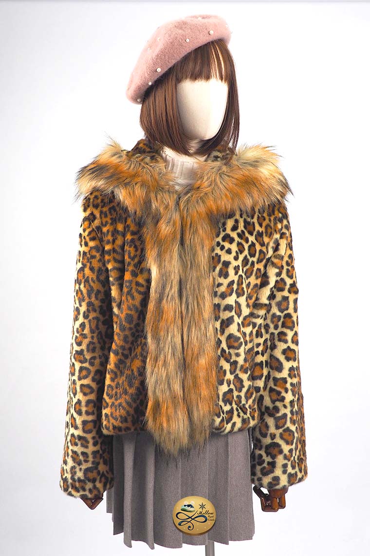 เช่าเสื้อโค้ทผู้หญิง รุ่น  Fur Faux Leopard Jacket Coats   0911GJS604FABR2XL1