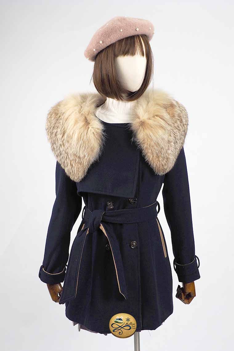 เช่าเสื้อโค้ทผู้หญิง รุ่น  Fur Royal Prussian Swing Double Breasted Coat  905GCL437FABLL1