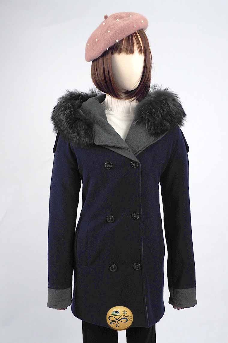 เช่าเสื้อโค้ทผู้หญิง รุ่น  Fur Royal Prussian Swing Double Breasted Coat 905GCL444FANAM1