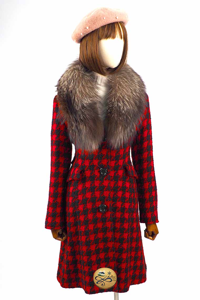เช่าเสื้อโค้ทผู้หญิง รุ่น  Borgonha Fur breasted Coat 0909GCL559FAREL1
