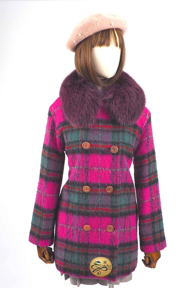 เช่าเสื้อโค้ทผู้หญิง รุ่น Fur Pink Glo Swing Double Breasted Coat 0908GCL496FAPKXL1