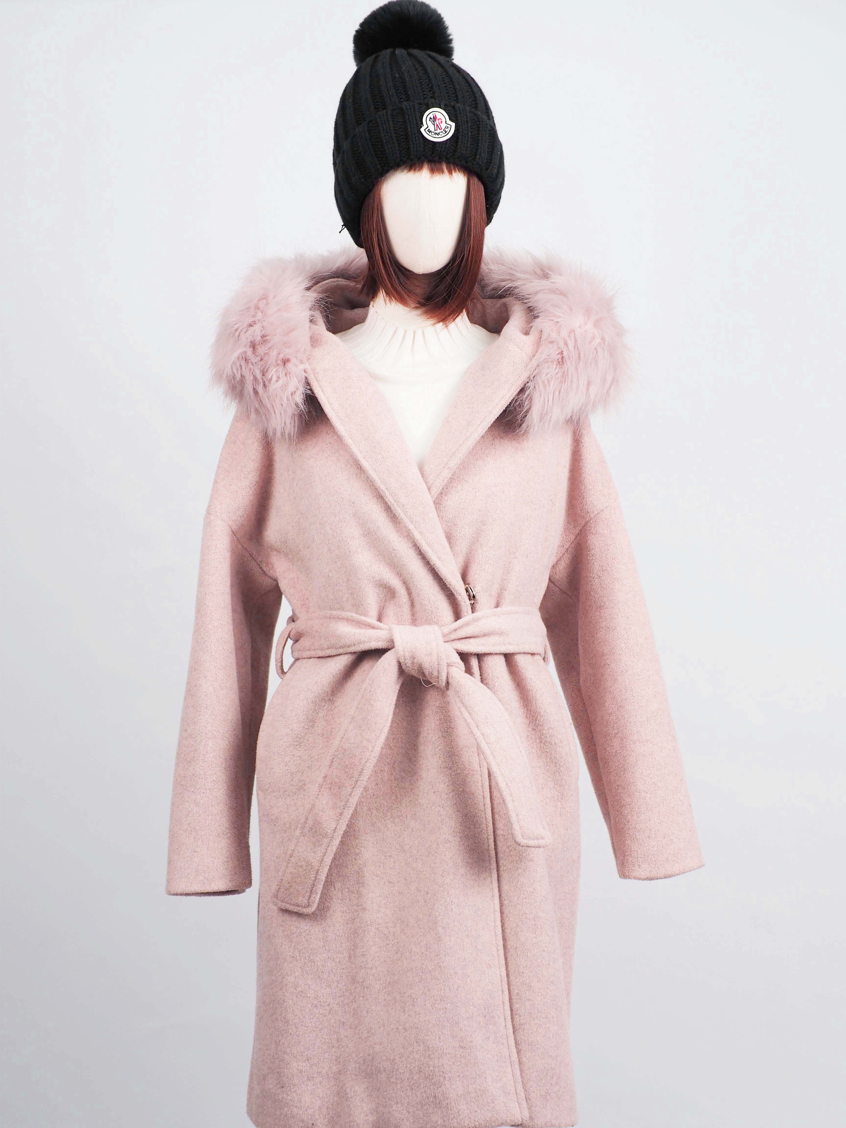 เช่าเสื้อโค้ทผู้หญิง รุ่น  Fur Faux Mauve Mist Wrap Coat   905GCL427FAPKXL1