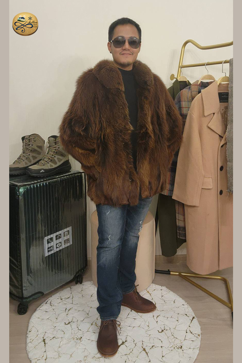 เช่าเสื้อกันหนาว รุ่น Darkest Golden Brown Fur Jacket	2101GCF951FABR1