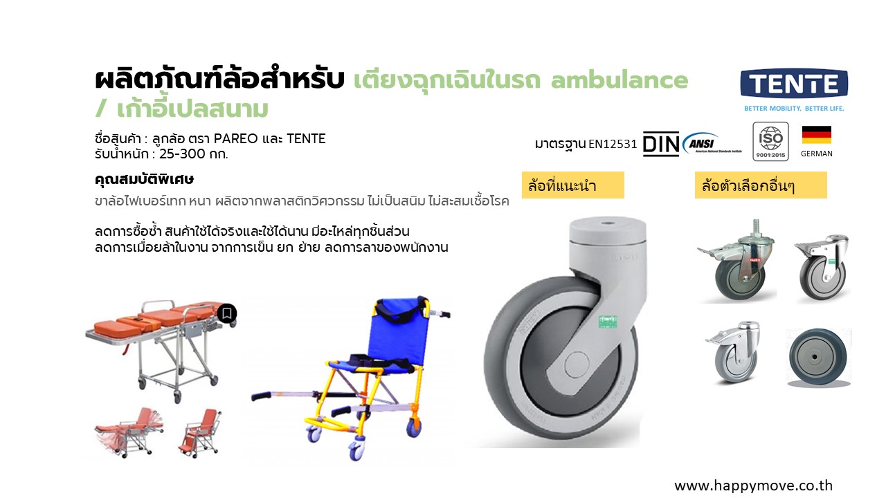 ลูกล้อสำหรับเตียงฉุกเฉิน