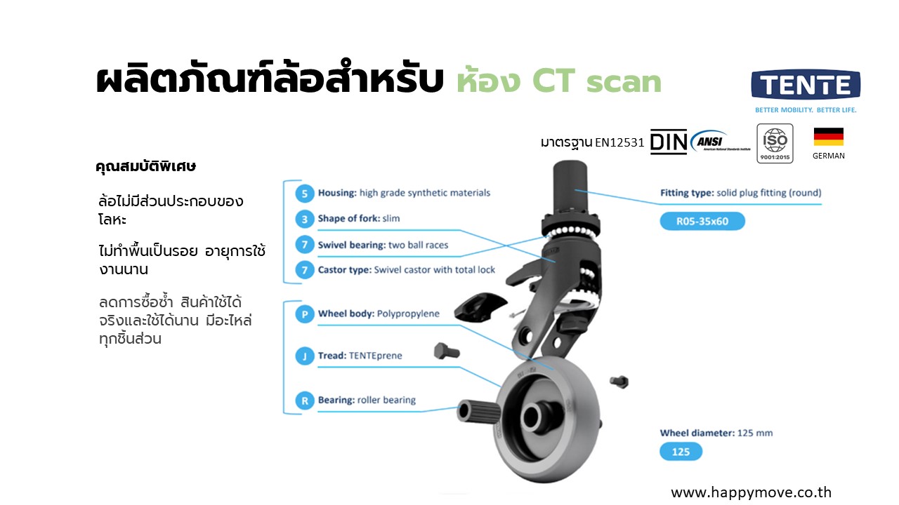 ลูกล้อที่ไม่มีโลหะ ล้อสำหรับเครื่องสแกนร่างกาย