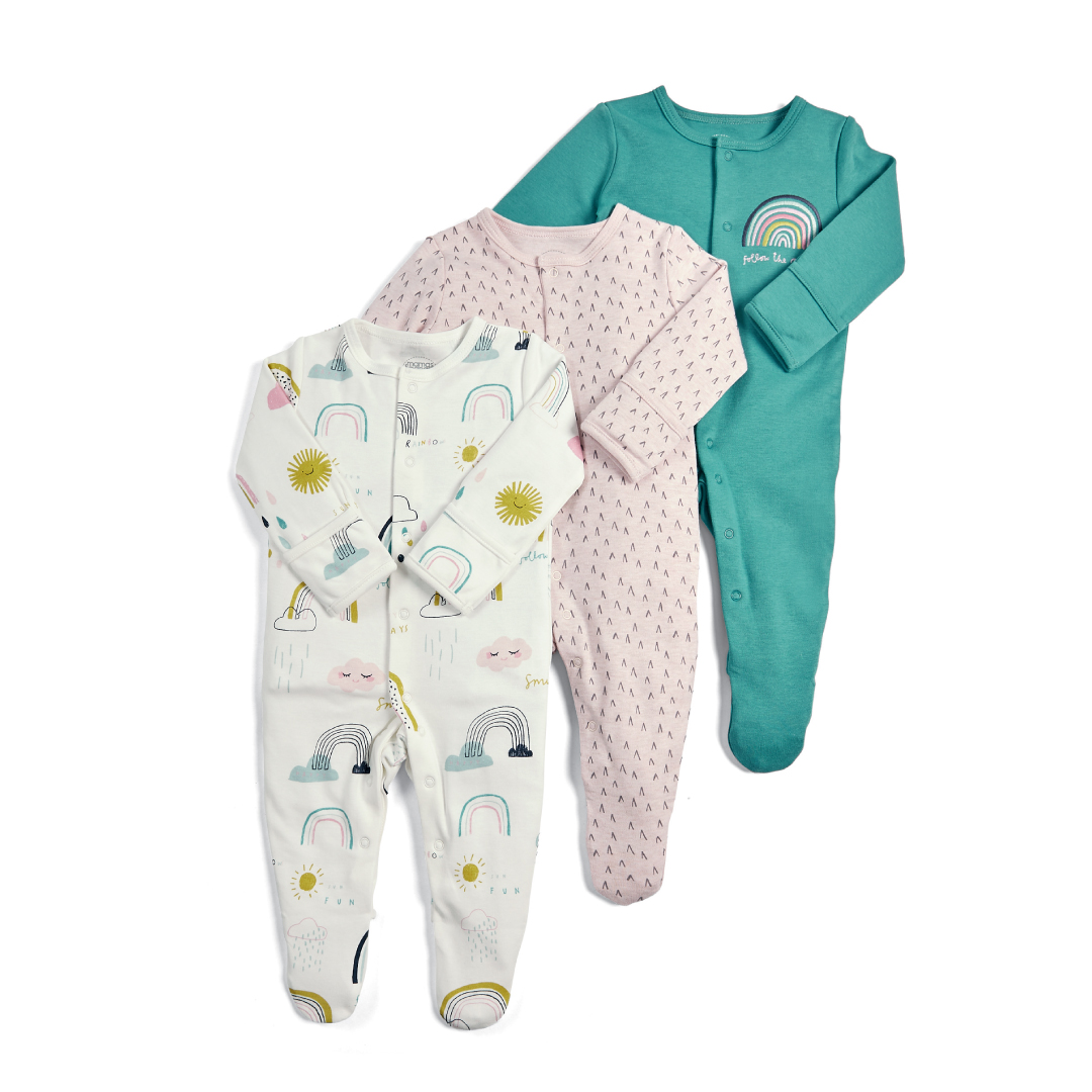 Rainbow Sleepsuits - 3 Pack  (*รบกวนเช็ค SIZE / STOCK ที่ไลน์ :@mommories )