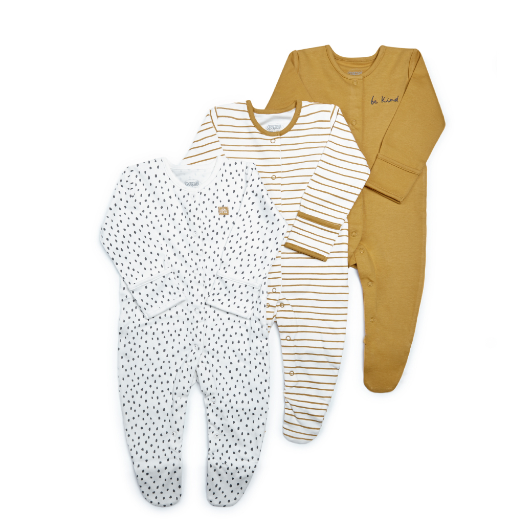 Be Kind Jersey Sleepsuits - 3 Pack  (*รบกวนเช็ค SIZE / STOCK ที่ไลน์ :@mommories )