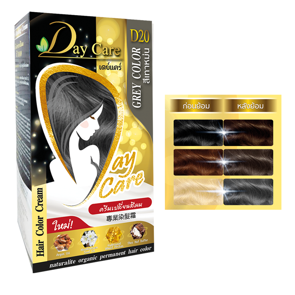 Day Care Hair Color Cream D20 GREY COLOR (สีเทาหม่น)