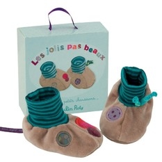 Moulin Roty ถุงเท้า รองเท้า เด็กอ่อน 0-9 เดือน ถุงเท้าเด็กแรกเกิด ถุงเท้าทารก Les Jolis MR-629011 สีน้ำตาล