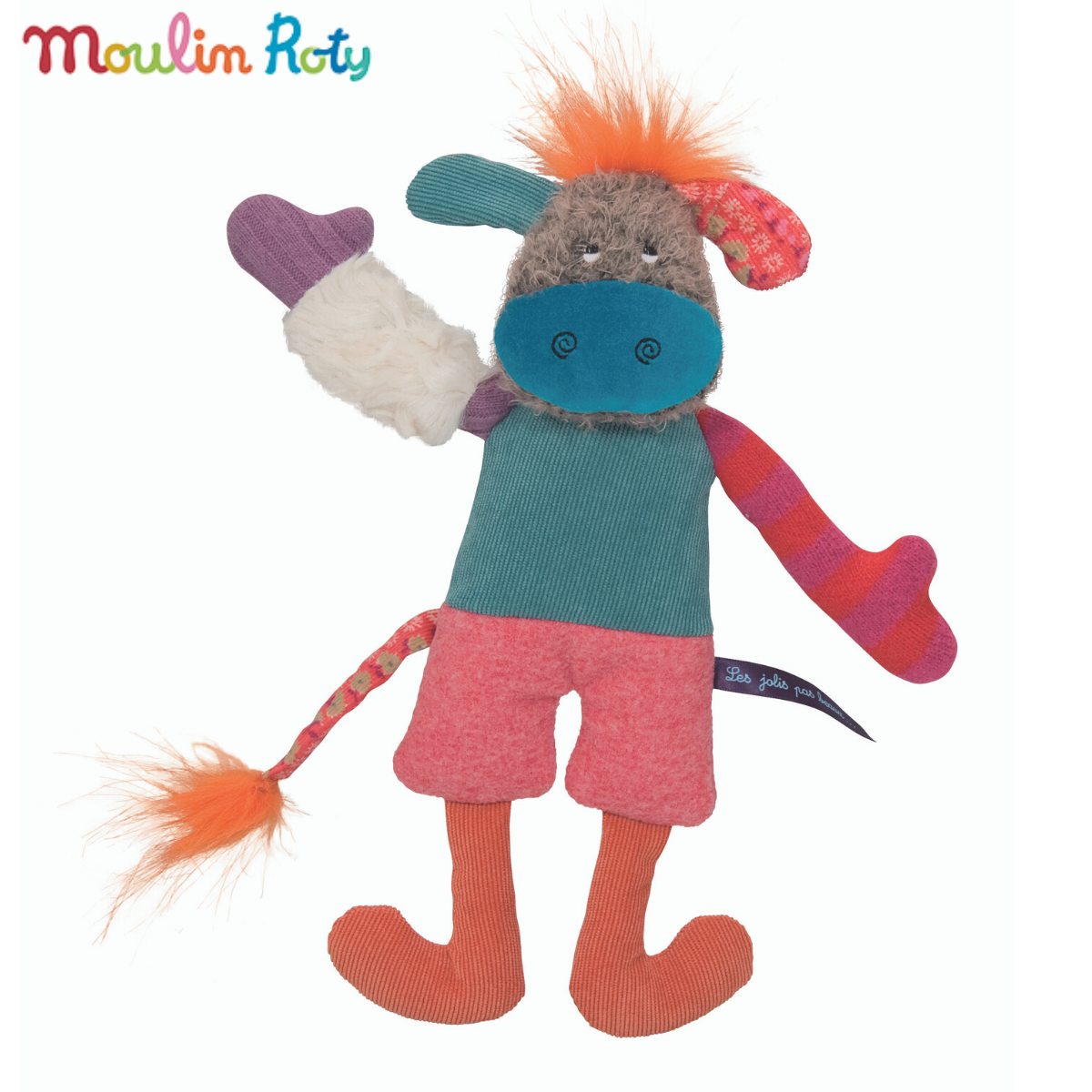 Moulin Roty ตุ๊กตาวัวแสนกล ตุ๊กตาผ้าเน่า + กล่องของขวัญ L'ane MR-642243