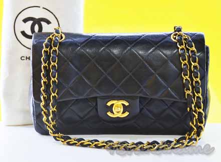 Chanel Classic Black Lamb GHW size 9