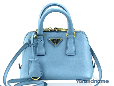 Prada Saffiano Alma Mini Lago Blue - Used Authentic Bag - 9brandname