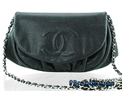 Chanel Halfmoon Wallet On Chain Black Caviar SHW - Used Authentic Bag