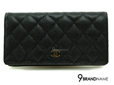 Chanel Cavier Long Wallet Black GHW -  Authentic Bag