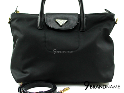 Prada Tessuto With Saffiano Black - Used Authentic Bag  กระเป๋าปร้าด้าทรงลองชอมสีดำ มีสายสะพายยาวของแท้มือสองสภาพดีค่ะ