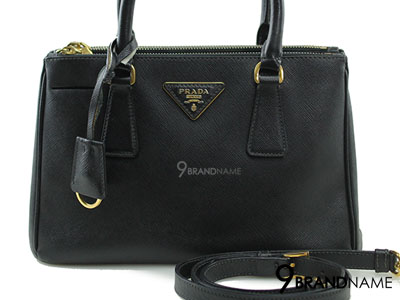 Prada Saffiano Lux Nero Size 25 Double Zip With Strap - Used Authentic Bag กระเป๋าปร้าด้าซาฟฟิโนลักไซน์25 ซิปคู่ สีดำ พร้อมสายสะพายยาว ของแท้มือสองสภาพดีค่ะ