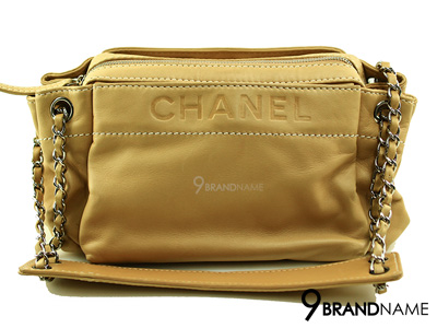 Chanel Shoulder Bag Lambskin Light Beige SHW