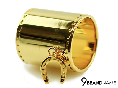 Hermes Ring Gold - Used Authentic แหวนสีทองมีเกือกม้าห้อยติดแหวน