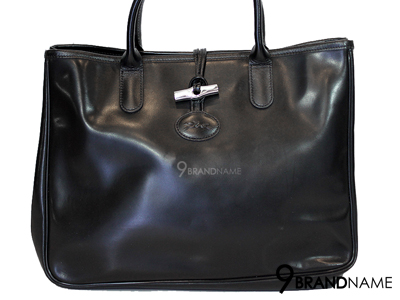 Long Champ Shoulder Bag Black Lether  Size 40cm - Used Authentic Bag กระเป๋า ลองชอม สะพายไหล่ สีดำ หนังแท้ทั้งใบ สวย ทรงชอปปิ้ง จุของเยอะ ทรงสวย ของแท้มือสอง สภาพดีค่ะ