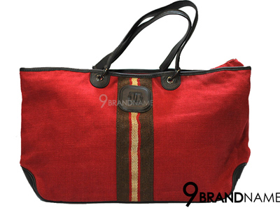 Long Champ Shoulder Bag Red Size 40cm - Used Authentic Bag กระเป๋าลองชอม สะพายไหล่ ทำจากผ้าทอสีแดงสวย ขอบหนัง ทรงชอปปิ้ง จุของได้เยอะค่า ของแท้มือสอง สภาพดีค่ะ