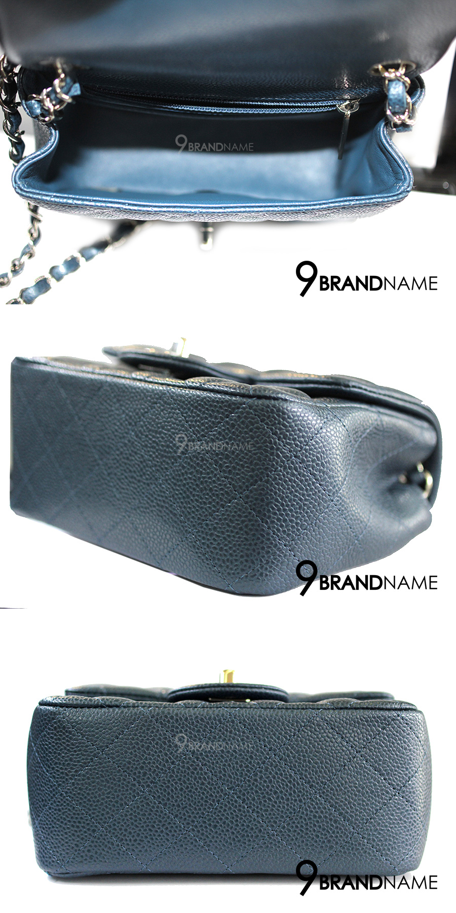 Chanel Mini square 7 in Pearly Navy Blue shw - 9brandname