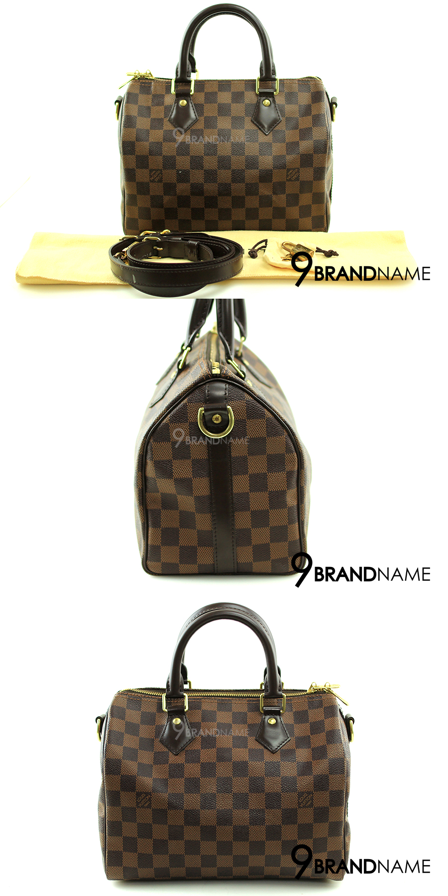 Louis Vuitton Speedy Bandouliere 25 Damier Ebene Canvas - 9brandname