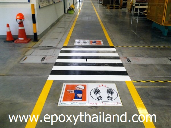 งานตีเส้น Epoxy Border โรงงาน บริษัท ไทคอนเทนเนอร์ขอนแก่น จำกัด SCG