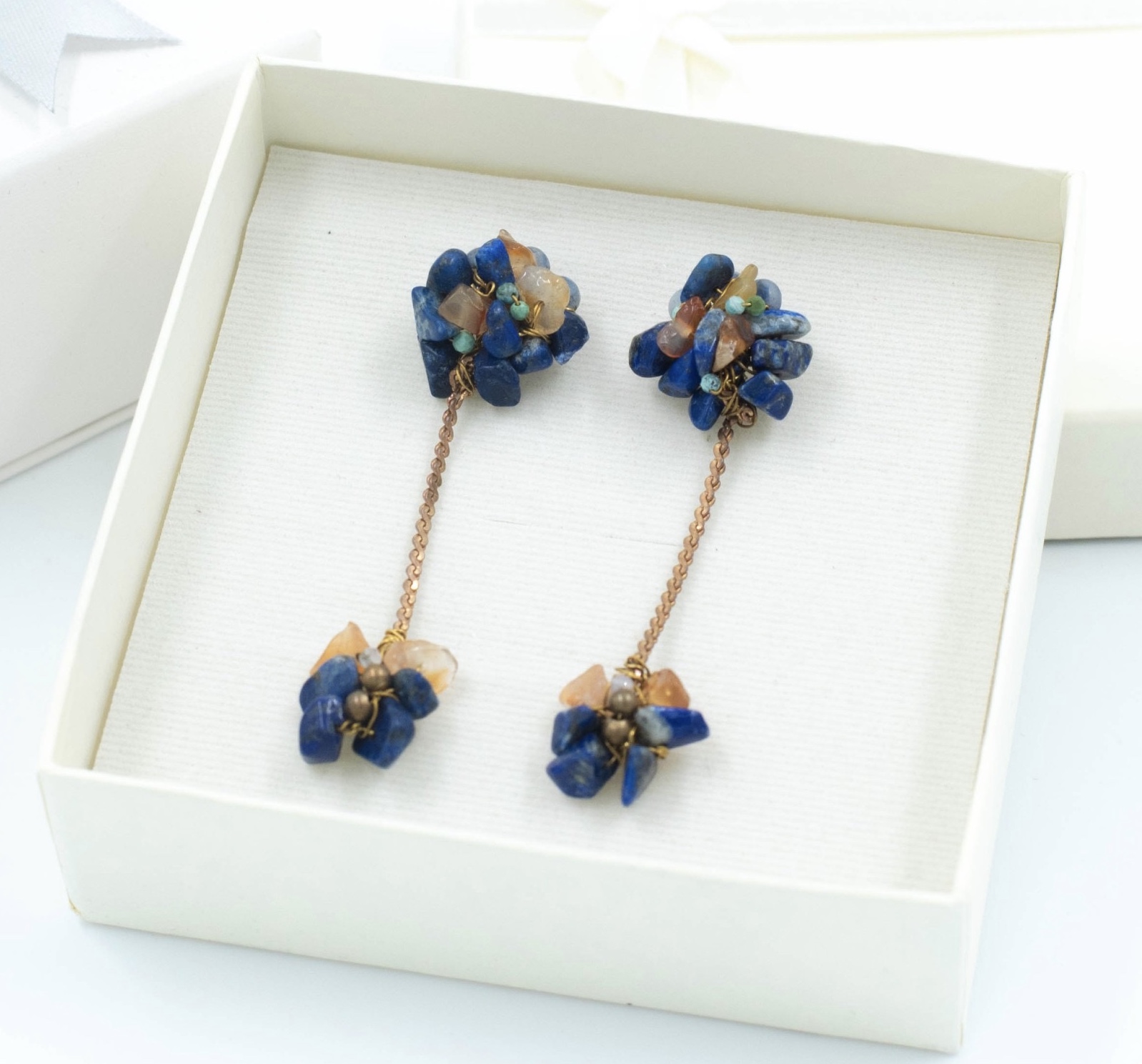 Grow Collection : Simplicity (สีน้ำเงิน) Handmade Earrings