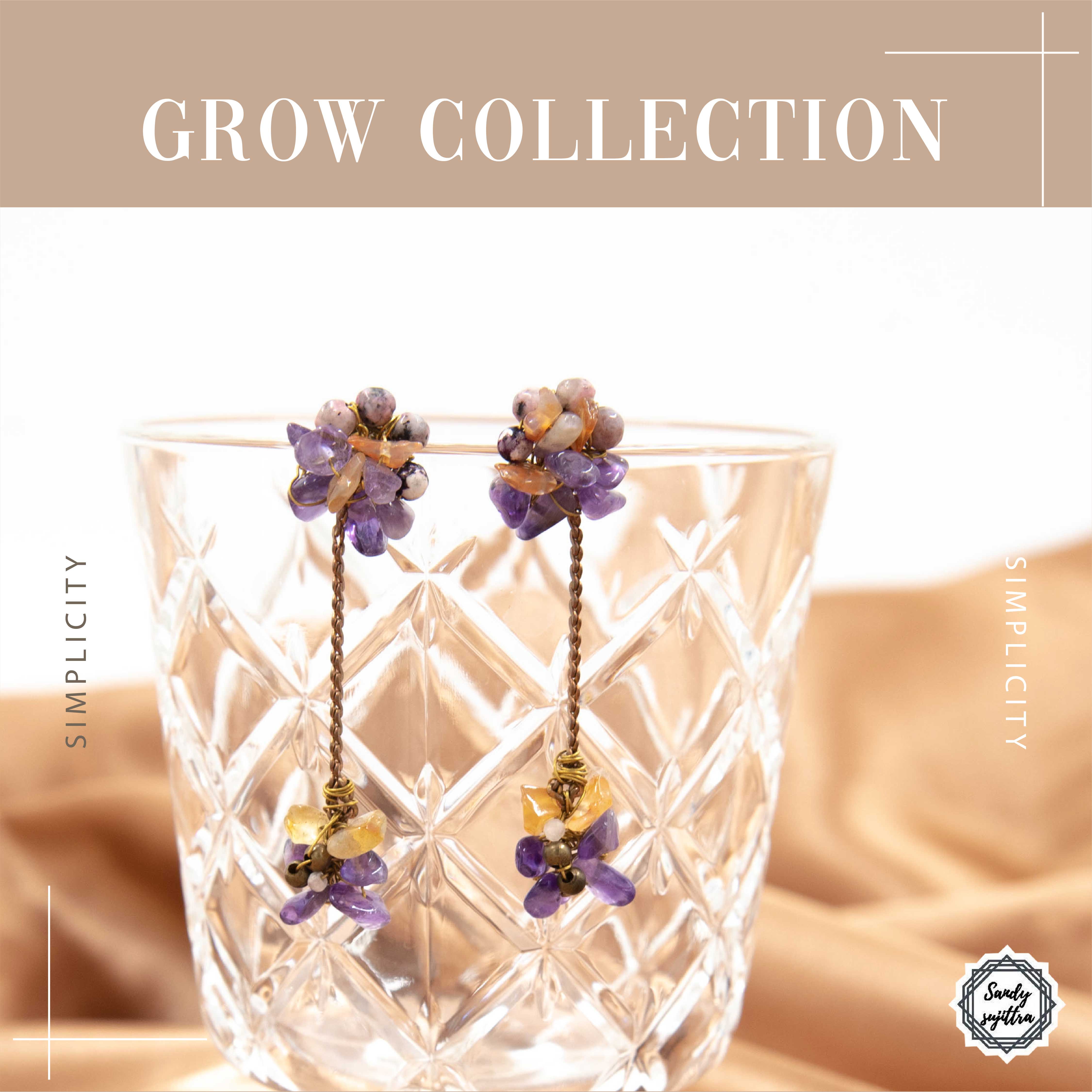 Grow Collection : Simplicity (สีม่วง) Handmade Earrings