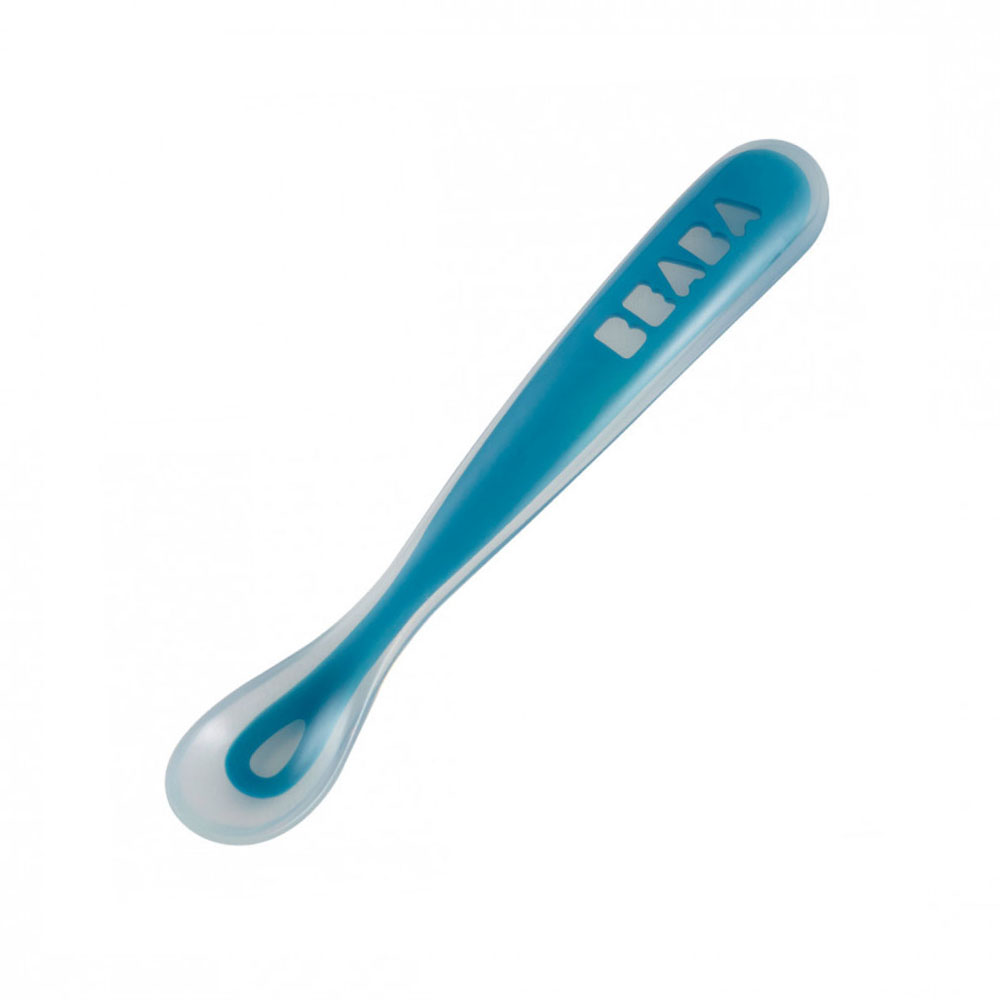 Ergonomic 1st age silicone spoon - BLUE