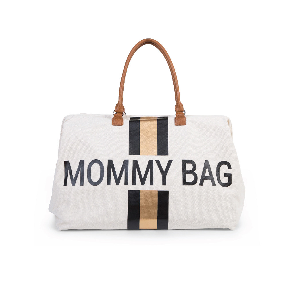 กระเป๋าเปลี่ยนผ้าอ้อม Mommy Bag - Offwhite Stripes Black/Gold