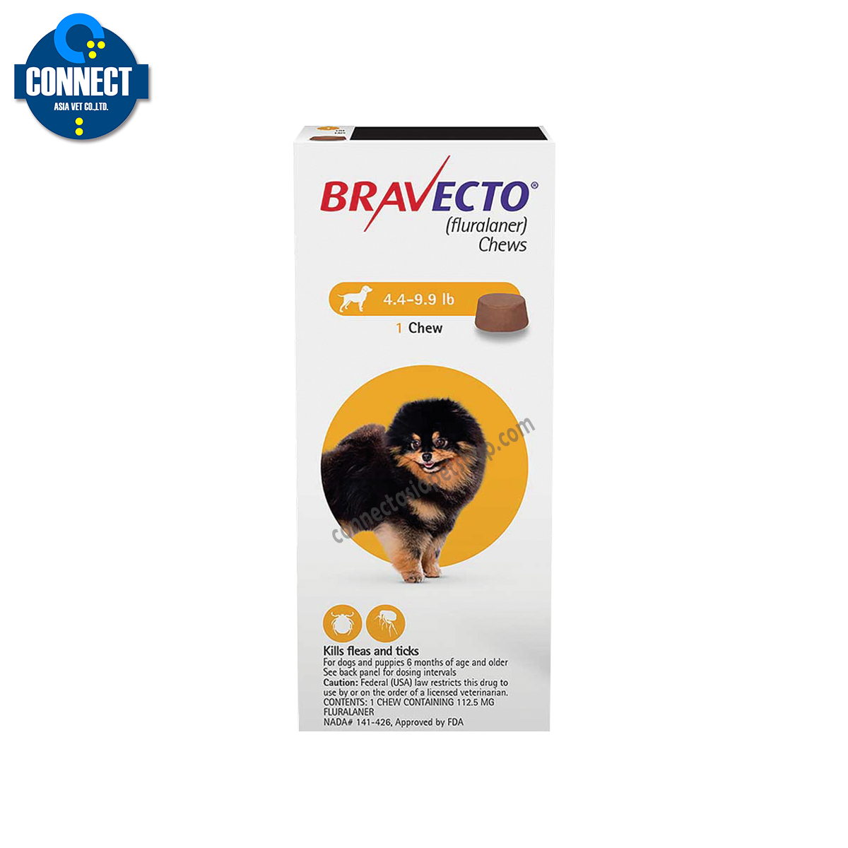 Bravecto for Dog Miniature Dogs บาเวคโต - 2-4.5 กิโลกรัม