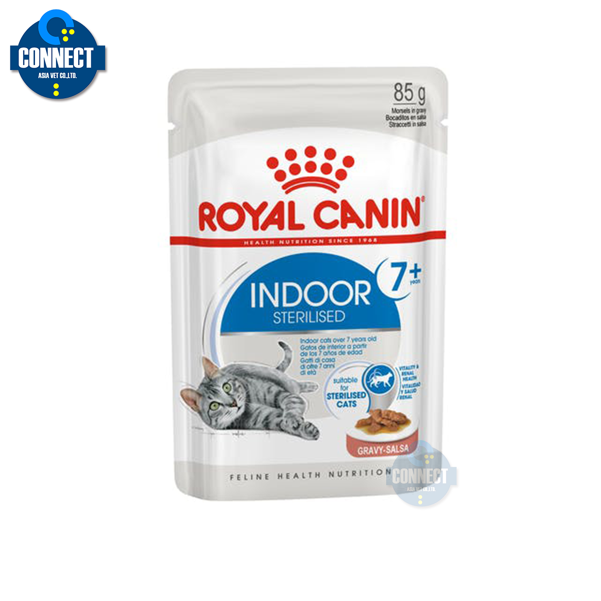 Royal Canin Indoor Sterilised 7+ Gravy ขนาด 85 กรัม จำนวน 12 ซอง.