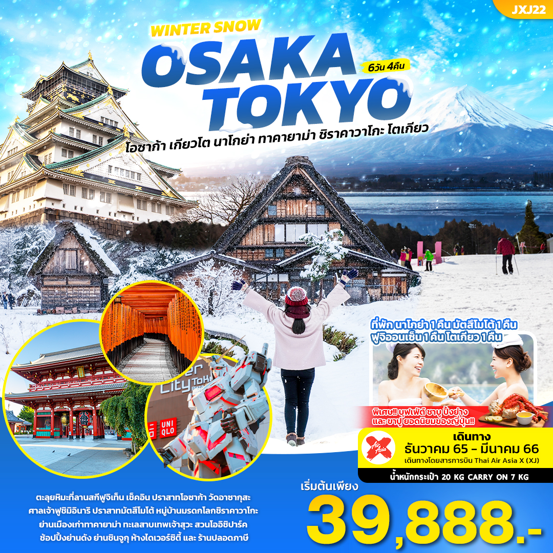 ทัวร์ญี่ปุ่น WINTER SNOW OSAKA TOKYO 6 วัน 4 คืน