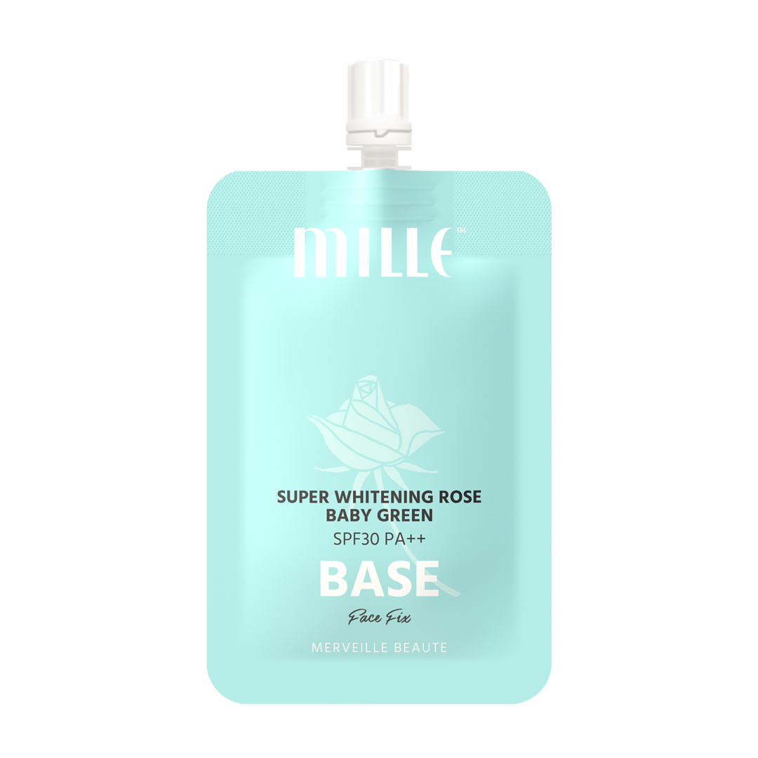 MILLE เบสเขียว SUPER WHITENING ROSE BABY GREEN BASE SPF 30 PA++ 6G.