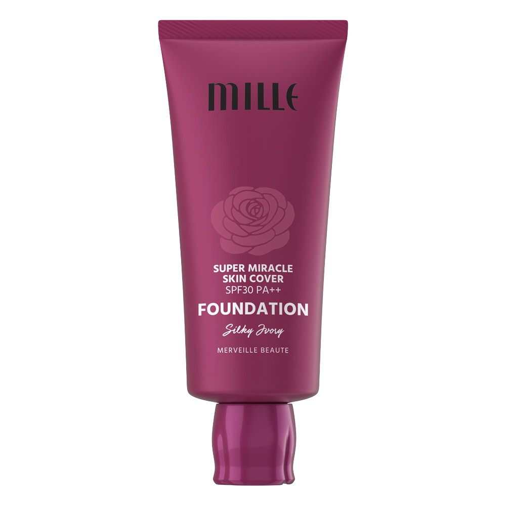 MILLE รองพื้นคุมมัน SUPER MIRACLE SKIN COVER FOUNDATION SPF 30 PA++ 30G.