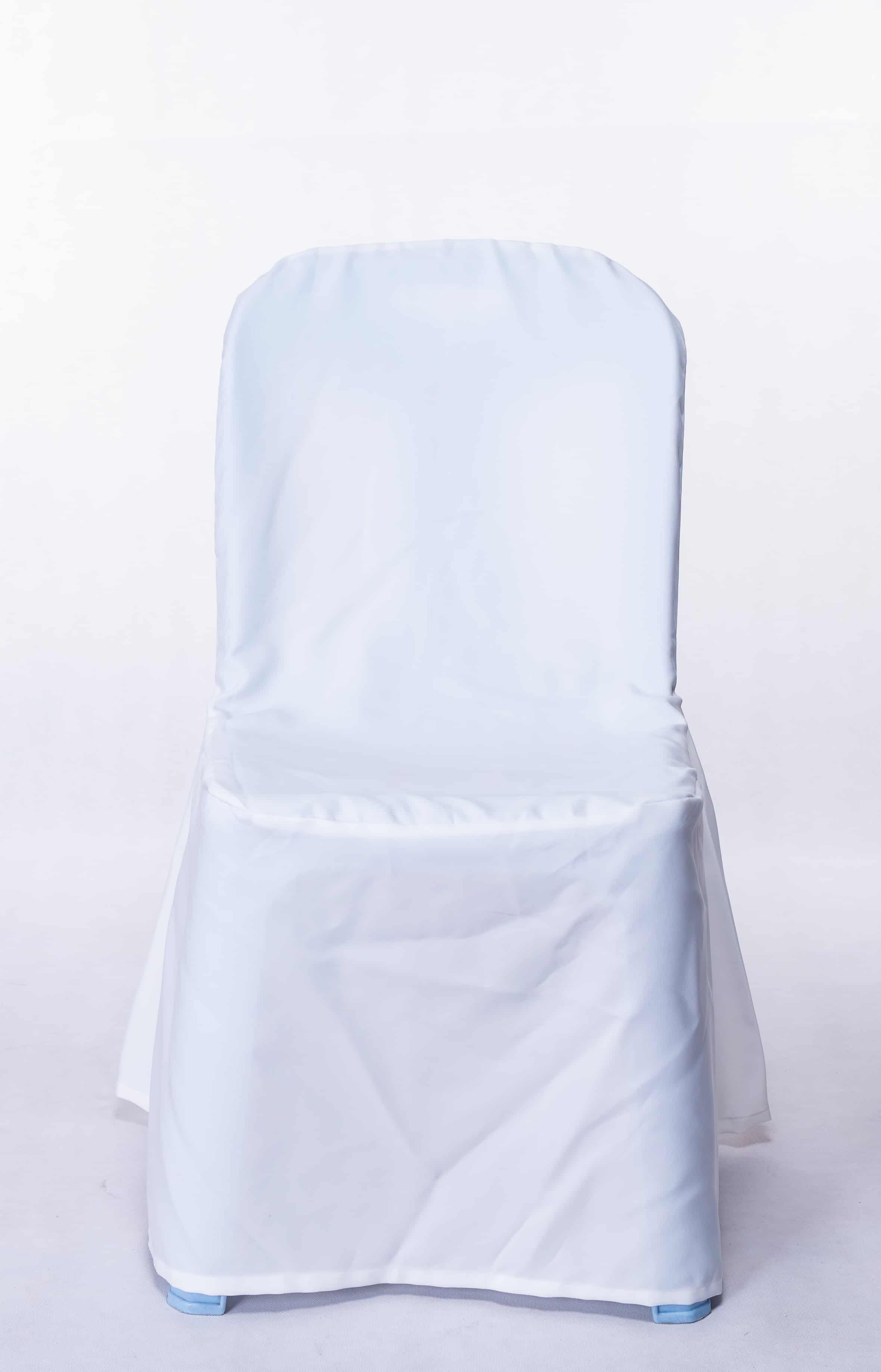 เช่าเก้าอี้พลาสติกคลุมผ้าสีขาว