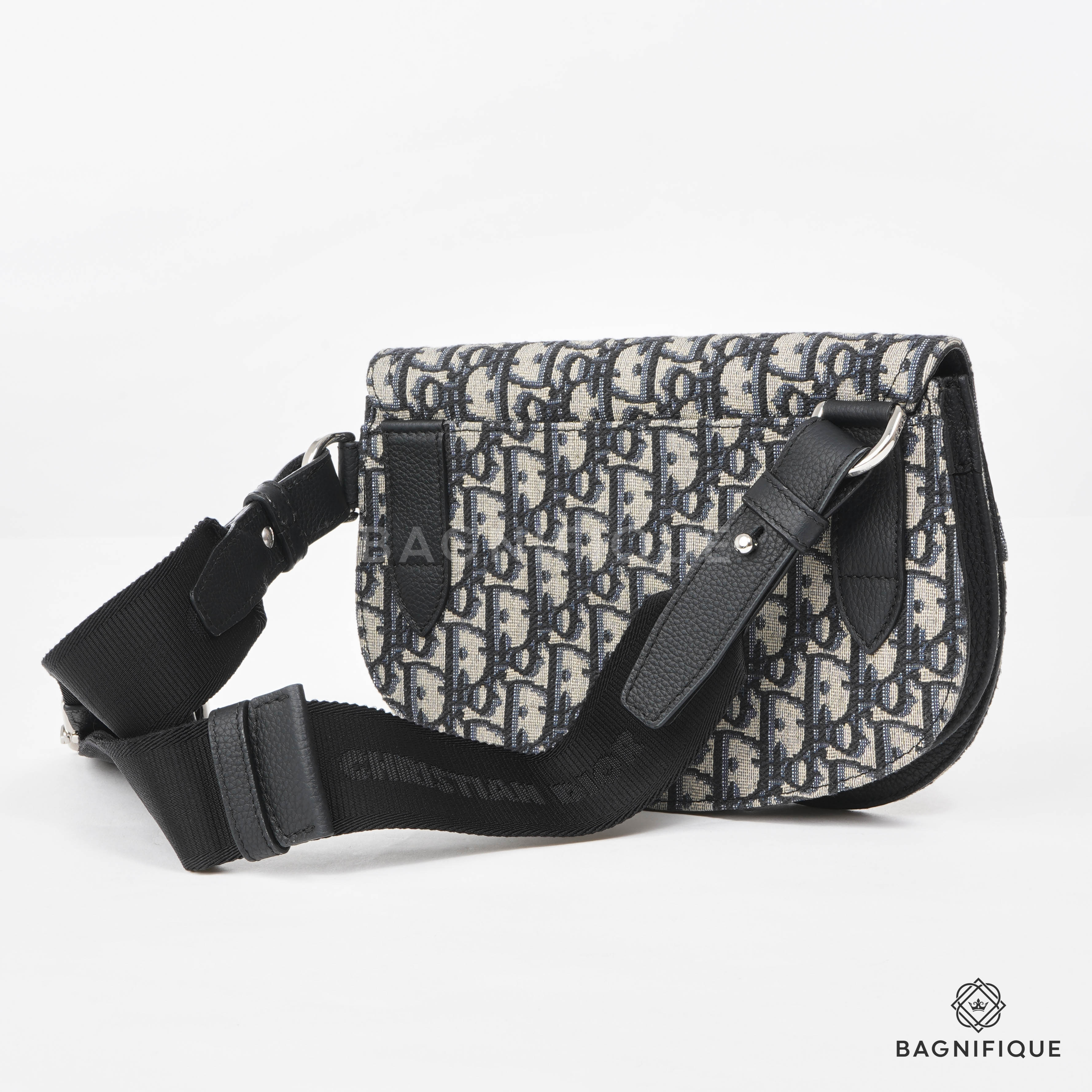 DIOR SADDLE POUCH Beige and Black Dior Oblique Jacquard