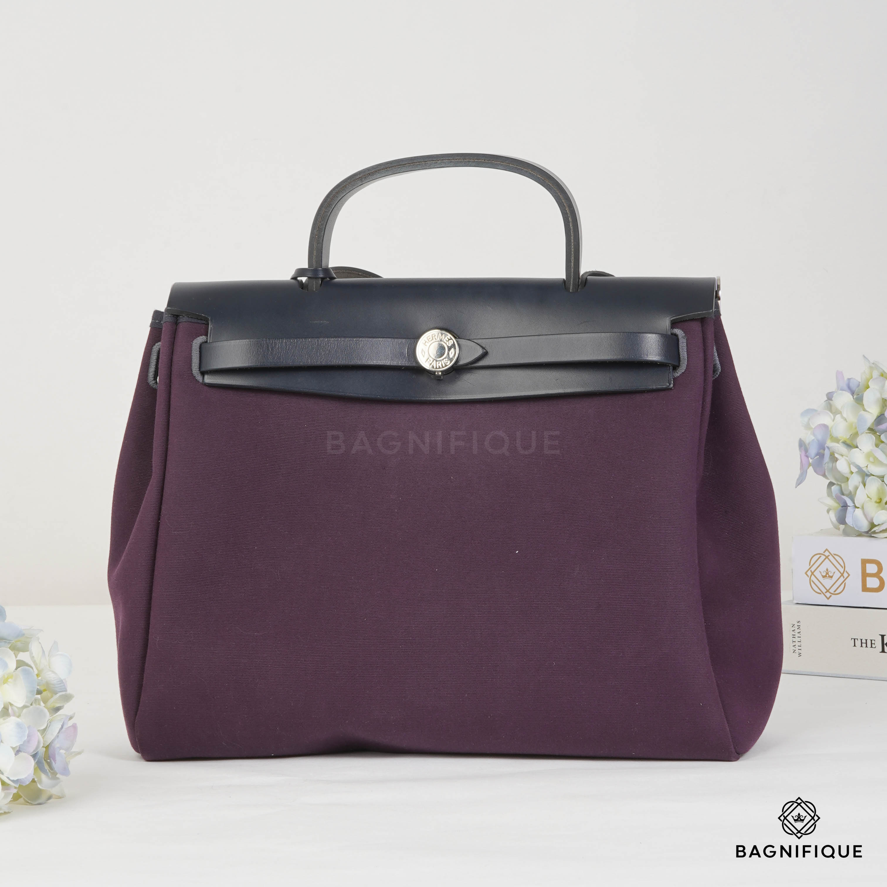 hermes herbag purple