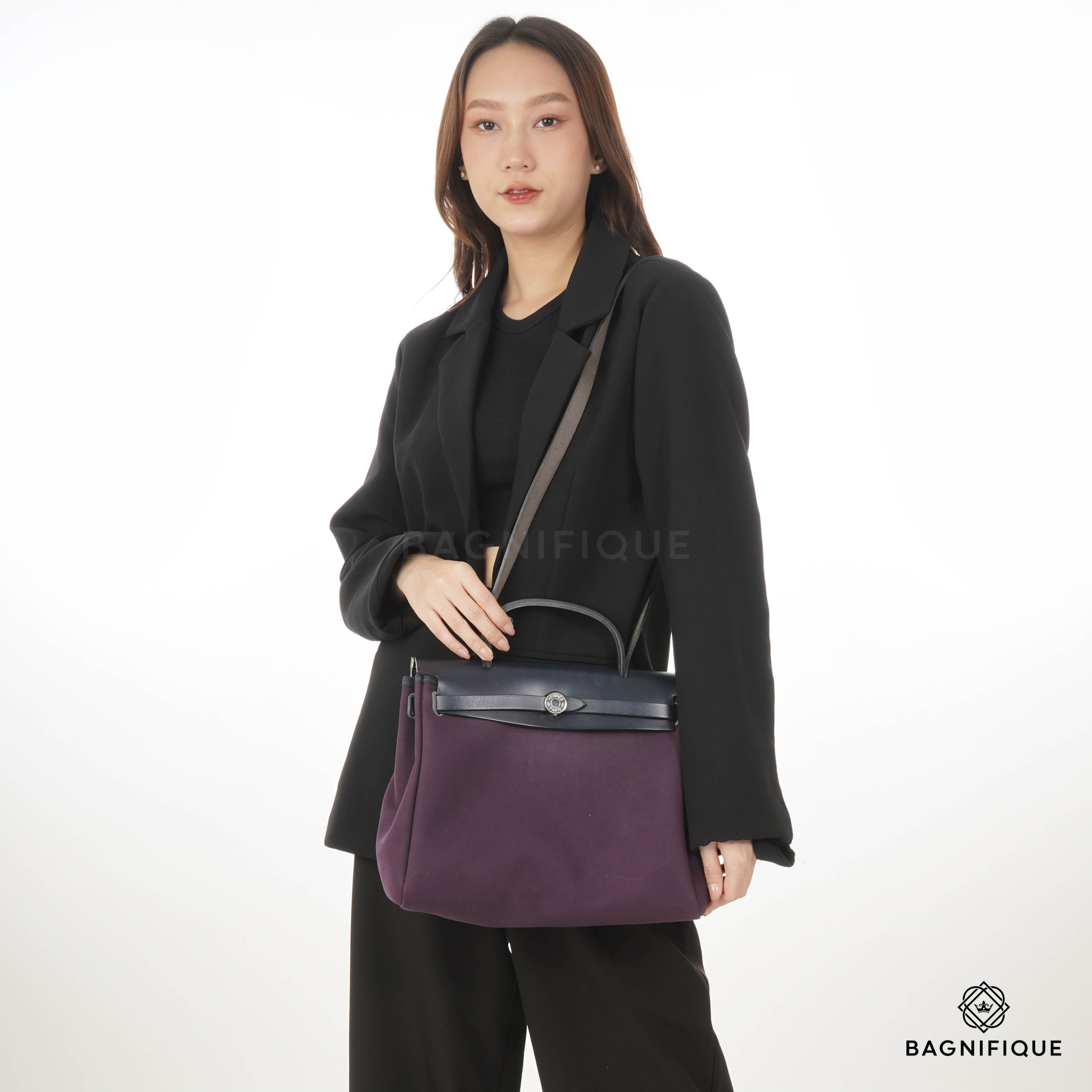 hermes herbag purple