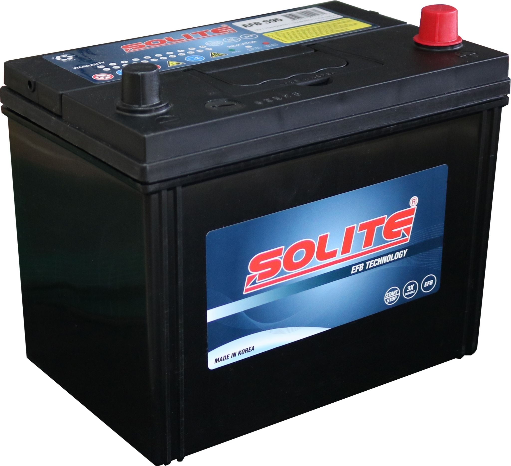 แบตเตอรี่ SOLITE EFB S95 (EFB-Enhanced Flooded Battery Type) 12V 70Ah