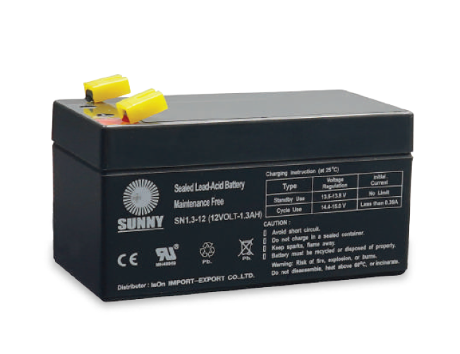 Battery SUNNY SN1.3-12 (VRLA Type) 12V 1.3Ah