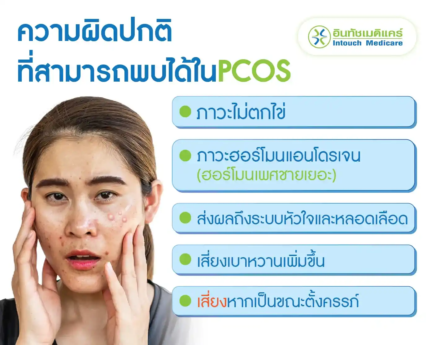 ความผิดปกติ ที่สามารถพบได้ในPCOS ความผิดปกติ ที่สามารถพบได้ในPCOS