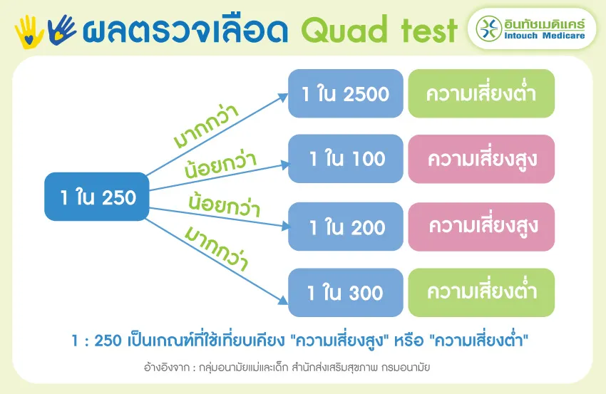 ผลการตรวจเลือด quad test