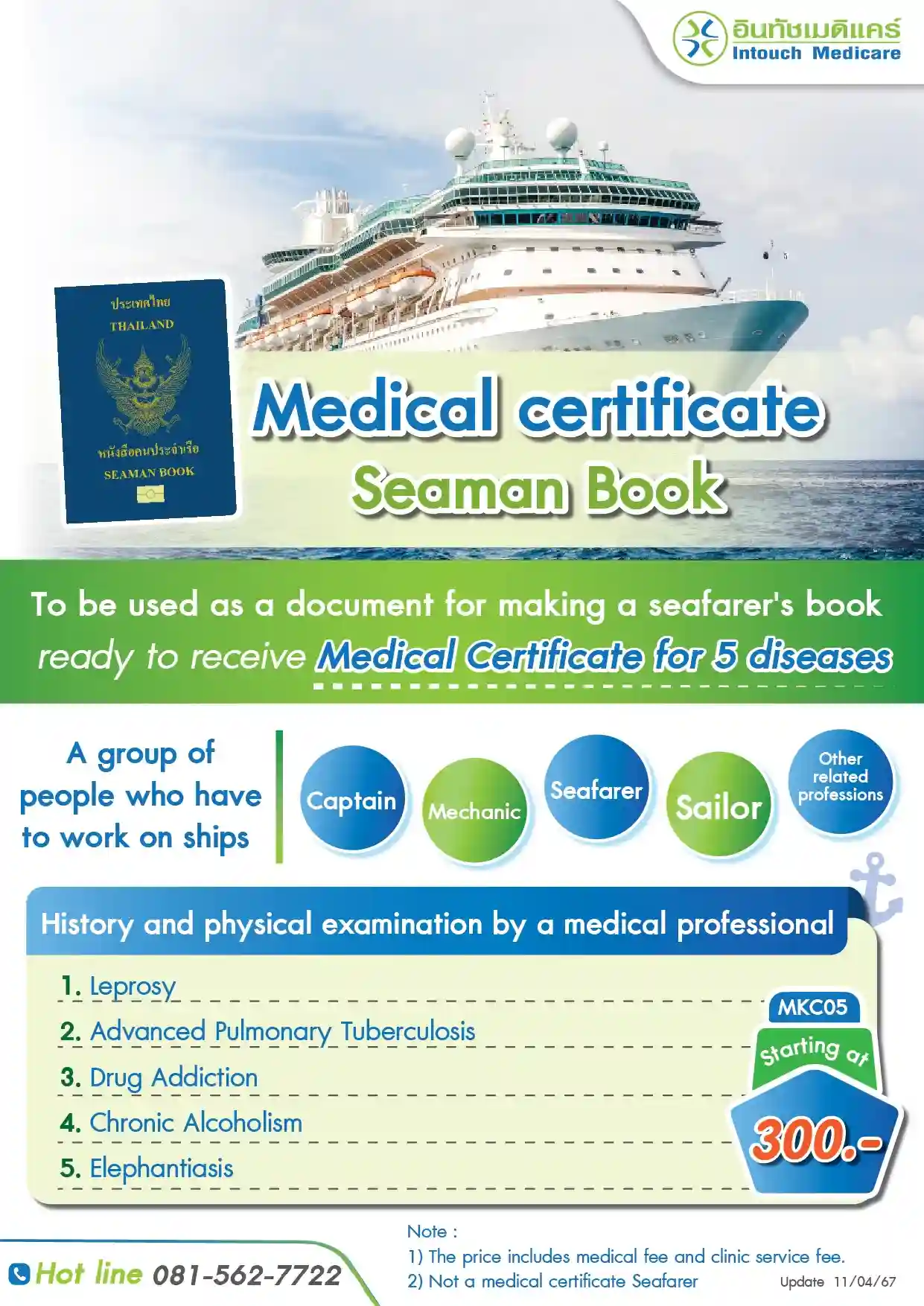 Medical certificate Seaman Book
