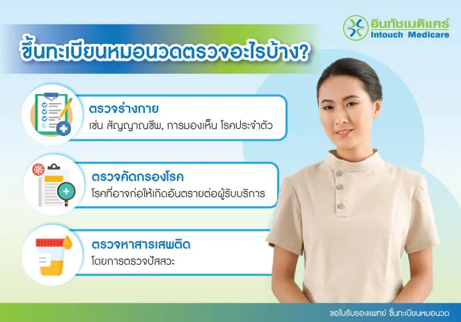 ขอใบรับรองแพทย์ ขึ้นทะเบียนหมอนวดตรวจอะไรบ้าง