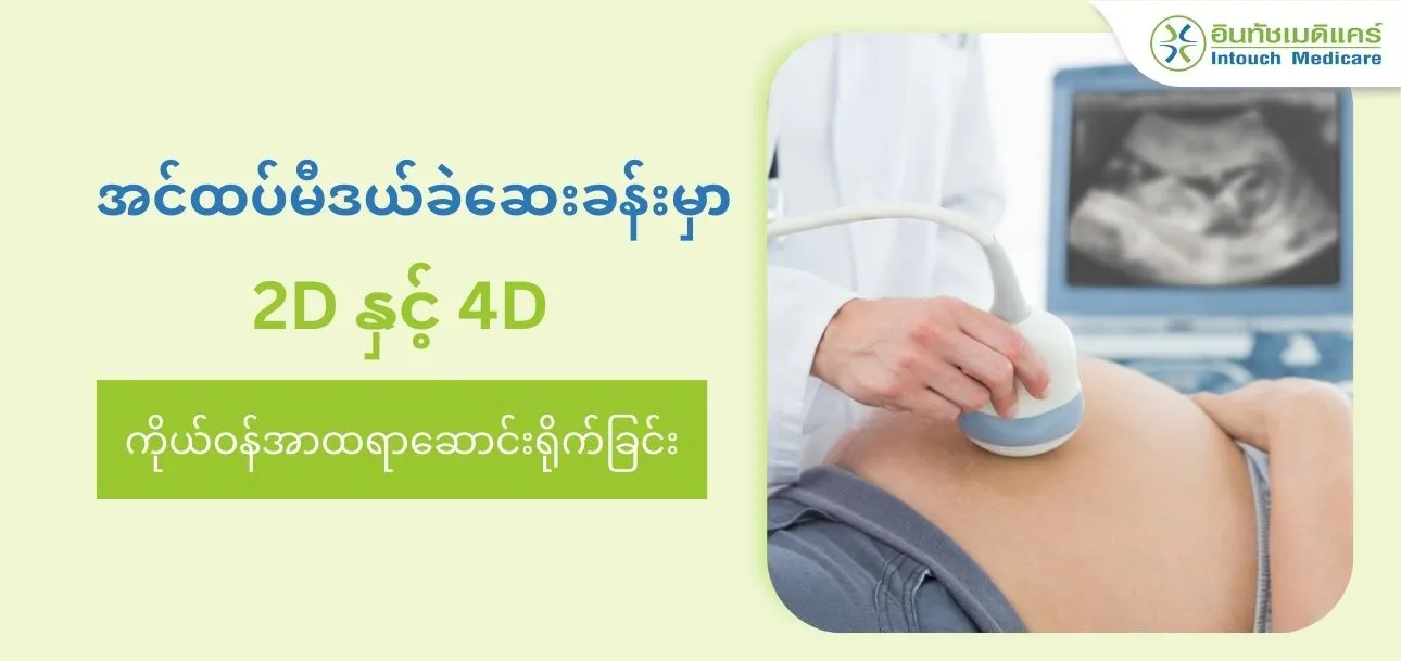 အင်ထပ်မီဒယ်ခဲဆေးခန်းမှာ 2D နှင့် 4D ကိုယ်ဝန်အာထရာဆောင်းရိုက်ခြင်း