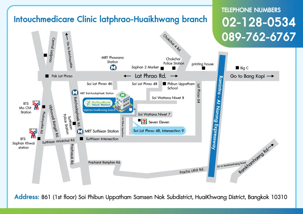 map Lat Phrao-Huai Khwang Branch map Lat Phrao-Huai Khwang Branch